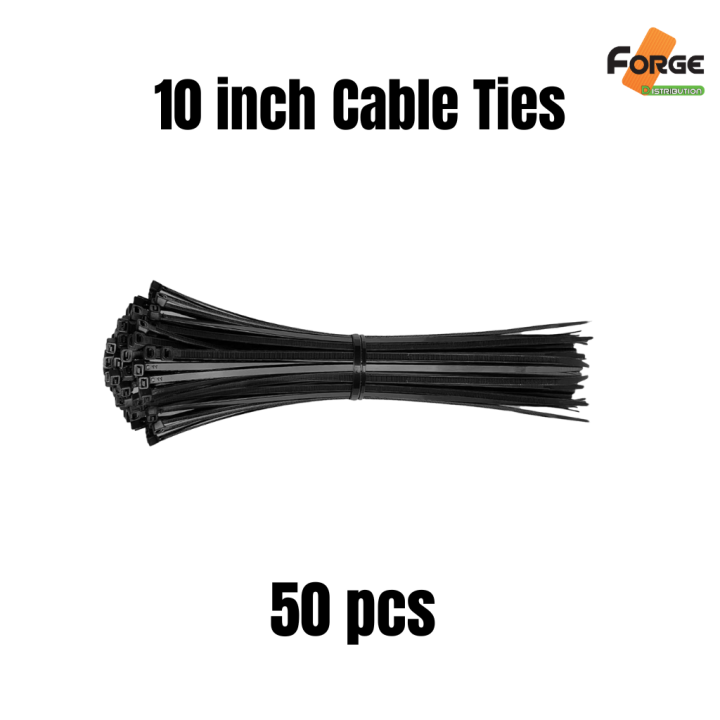 10" Inch Durable Plastic Zip Ties - Multi-Purpose Cable Ties for Organizing Wires, Securing Items, and DIY Projects Pack of 50 Pcs