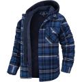 5XL Men Shirts Winter Men's Flannel Hood Shirt Jacket Men High Quality Thick Plush Warm Hoodie Coat Loose Casual Shirts for Men. 