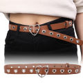 Women PU Leather Belt Heart Buckle Cute Black/white Belt Ladies Pants Party Dress Jeans Hollow Out Heart Punk Style Belt.