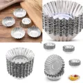 10 pcs Reusable Silver Stainless Steel Cupcake Egg Tart Mold Cookie Pudding Mould Nonstick Baking Pastry Tools Cake. 