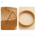 Open Storage Basket DIY Hand Woven Hamper Box for Countertop Desktop Picnic.