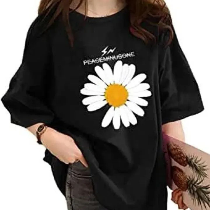 New%20style%20%20cute%20%20Black%20Cotton%20T-shirt%20for%20Women%20-%20Image%202