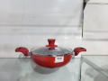Non Stick Wok 22cm With Glass Lid Red Color – ONW22R.