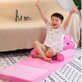Pink Princess Foldable Plush Sofa Bed For Children Sleep and Play time for kids.