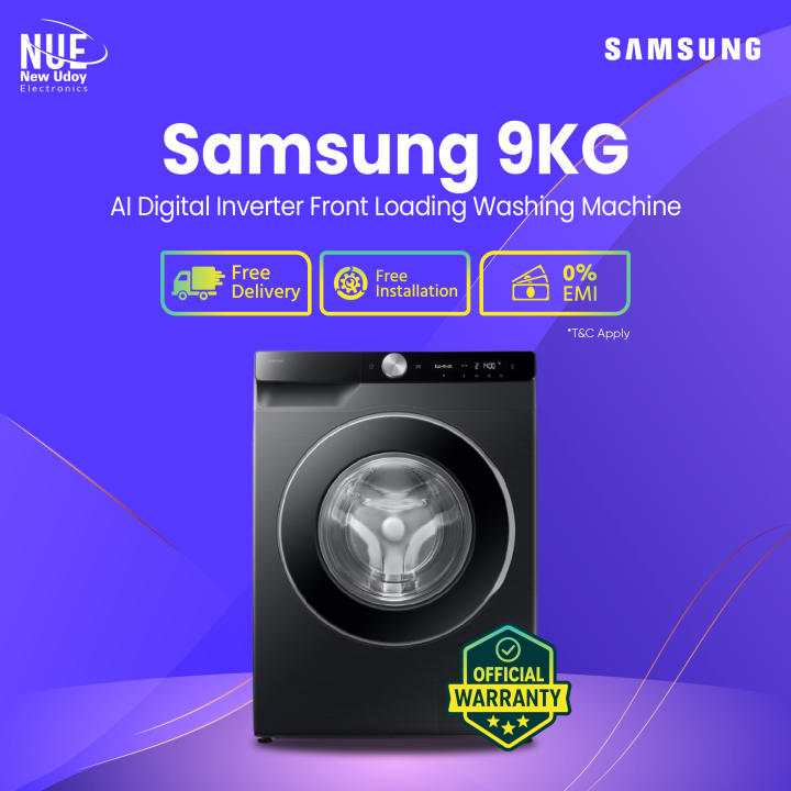 Samsung 9.00 Kg AI Digital Inverter Front Loading (Official) Washing Machine WW90DG6G94LBU4 FREE DELIVERY ALL BANGLADESH