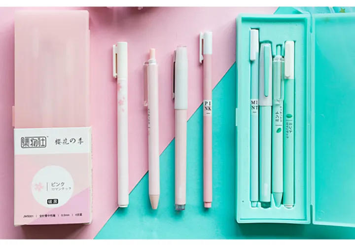 Macaroon%20Color%20Pink%20Mint%20Sakura%20Gel%20Pen%20Set%20with%20Pencil%20Box%20Cute%20School%20Office%20Pens%200.5mm%20Black%20Ink%20Girls%20Gift%20Stationery%20Multicolor%20-%20Image%203