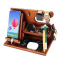 Wooden Bedside Wood Phone Docking Station Holder Wallet Watch Stander Storage Rack Key Sunglasses Organizers For Iphone Huiye. 