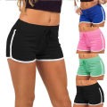 Women Ladies Pants Gym Yoga Mini Shorts Striped Dance Sport Fitness Stretch 6-20.