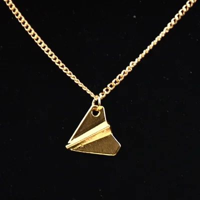 Metal Paper Airplane Jewelry Necklace One Direction Paper Airplane