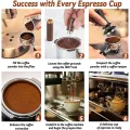 Coffee Espresso Tamper 51mm with WDT Tool Calibrated Spring Loaded, with Silicone Mat, for Espresso Coffee Machine Durable.