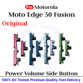 For Motorola Moto Edge 50 Fusion Compatible with External Side Buttons Power On Off + Volume Control Button Outside Side Keys Flex Cable Replacement Repair.
