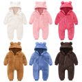 new born Plush Bear onesies Baby Rompers Toddler Girl Overall Jumpsuit fall Hooded Zipper clothes Boys Infant Crawling Clothing. 