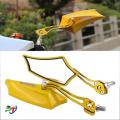 Rear view mirror or Universal Looking Glass For Motorcycle. Full Body Metal. Golden Model 1101. 