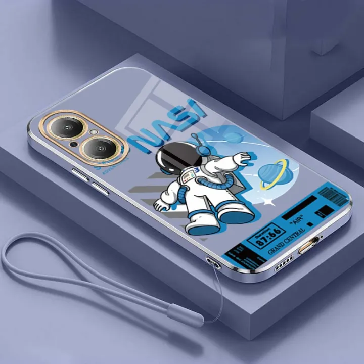realme%20C67%204G%20Smile%20Astronaut%20nasa%20Square%20Phone%20Case%206D%20Plating%20Candy%20Soft%20Casing%20Cover%20-%20Image%202