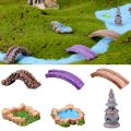 Mini Water Well Bridge Figurines Miniature Craft Fairy Garden Gnome Moss Terrarium Gift DIY Ornament Garden Decor.