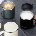 304 Stainless Steel Coffee Mugs Portable Cups Heat Insulation Anti-fall Thermos Mug Home with Cover and Handle Mug Water Bottle. 