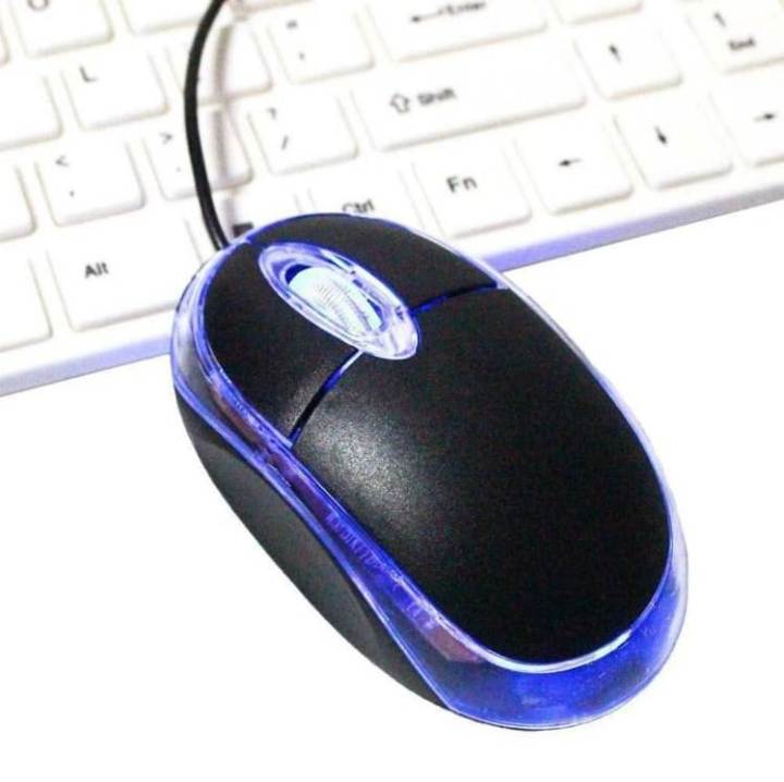 USB 3D Optical Mouse - Black - Wireless Mouse High Quality USB Mouse 2.0 3D LED Optical Wheel Wired Mouse for PC/Laptop/Notebook