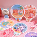 Collapsible Fan Creative Summer Small Fresh Cute Cartoon Portable Cool Fan Hand Fan Round Pocket Fan New Cherry Super Store.