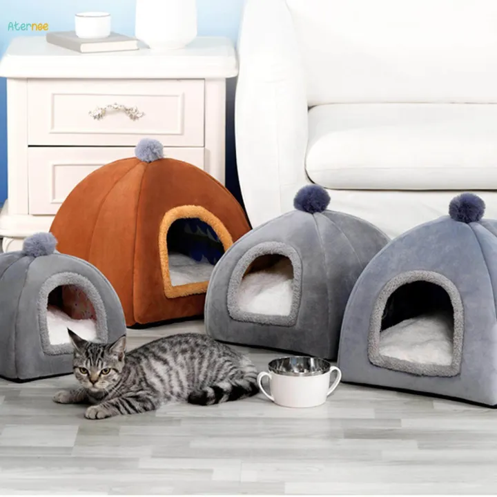 Cat%20Bed%20for%20Indoor%20Cats%20Cozy%20Kennel%20Snooze%20Calming%20Pet%20Bed%20Semi%20Enclosed%20Cat%20Nest%20Cat%20House%20Gray%20S%20-%20Image%203
