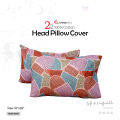 1pair Printed Head Pillow Cover_Cotton, Unique Design, Variant Prints_18"x28" Inches. 