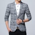 New Mens Blazers Slim Fit Suits for Men Business Formal Blazer Mens Wedding Suit Jackets Male Fashion Plaid Mens Blazer Jacket. 