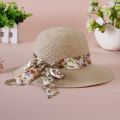 Summer Girls Sun Hats Wide Brim Bowknot Straw Hat with Ribbon Outdoor Sun Protection Women Hats Ladies Panama Caps.