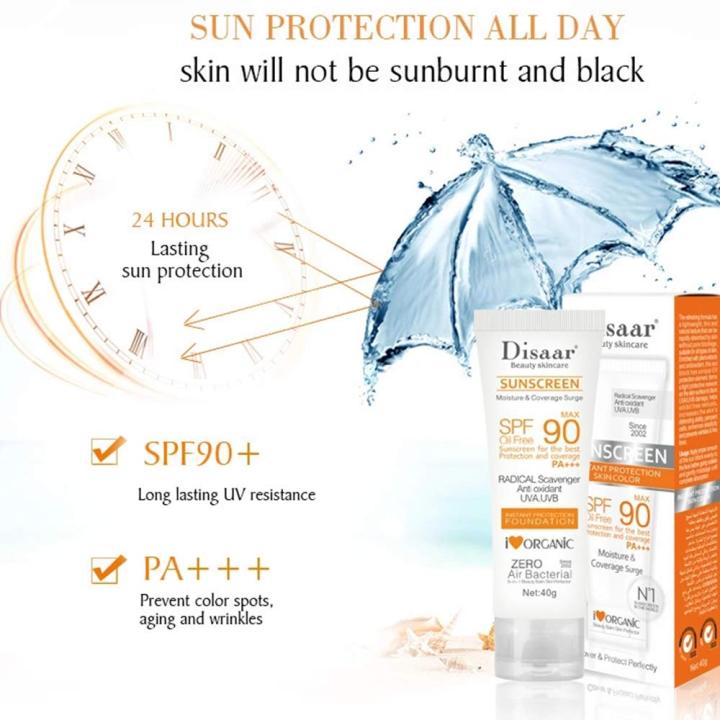 Disaar%20Oil%20Free%20Sunscreen%20SPF90%20PA+++%20Sunscreen%20Foundation%20Instant%20Protection%20UVA%20UVB%20PA+++%20Oil%20Free%20Sunblock%20Cover%20Protect%20Perfectly%20Moisturizing%20Coverage%20Surge%2040g%20-%20Image%208