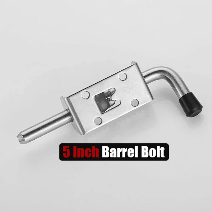 XHHDQES%2020Pcs%205%20Inch%20Stainless%20Steel%20Spring%20Loaded%20Latch%20Pin%20Barrel%20Bolt%202mm%20Thickened%20Door%20Lock%20Brushed%20-%20Image%203