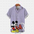 2023 3d Disney Donald Duck Mickey Mouse Floral Men's Shirt Summer Fashion Street Trend Retro Boutique Top.