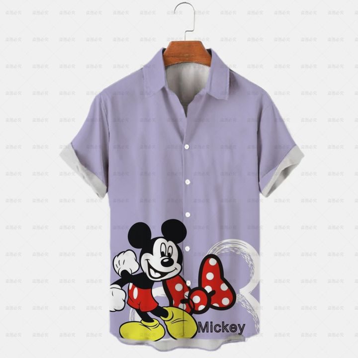 2023%203d%20Disney%20Donald%20Duck%20Mickey%20Mouse%20Floral%20Men's%20Shirt%20Summer%20Fashion%20Street%20Trend%20Retro%20Boutique%20Top%20-%20Image%205