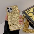 Luxury Plated Gold Tin Paper Phone Case for iphone 15 14 13 11 12 Pro Max X XS Max XR Water Ripple Shockproof Soft Cover Men. 