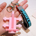 Game Minecraft Figure Model Toys Pixel Keychain My World Cartoon Creeper Doll Silicone Pendant Keyring Car Backpack Key Gifts. 