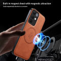 lthmy for Realme C85 Pro Supports Magnetic Wireless Charging Casing Matte Leather Phone Case Shockproof Protection Cases Armor Bracket Back Cover.