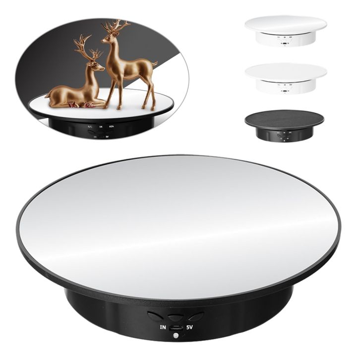 3%20Speeds%20Electric%20Rotating%20Display%20Stand%20Mirror%20360%20Degree%20Turntable%20Jewelry%20Holder%20Battery/USB%20Power%20for%20Photography%20-%20Image%205