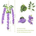 Wisteria Vine Artificial Flowers Wholesale 110cm Trailing Flower String For Home Wedding Party Decor Silk Wisteria Garland.