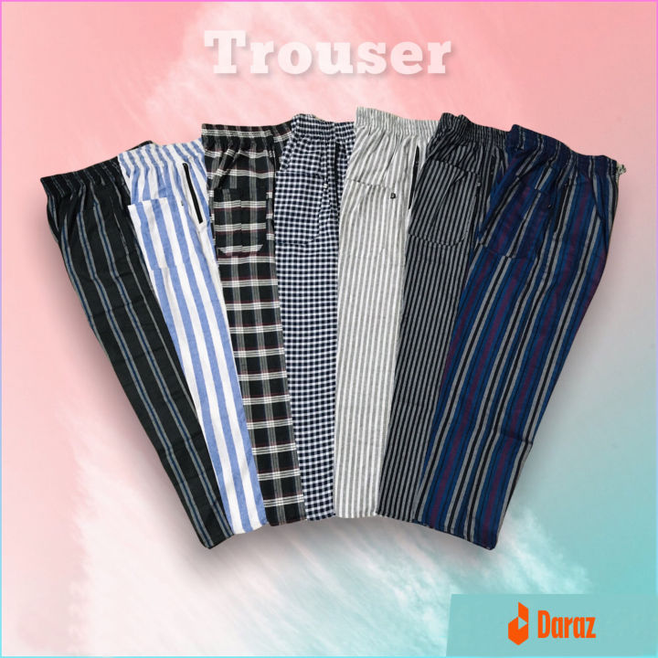 Mixed Cotton Trouser Pant For Men Random Design MultiColor - 1 Piece - Joggers For Men