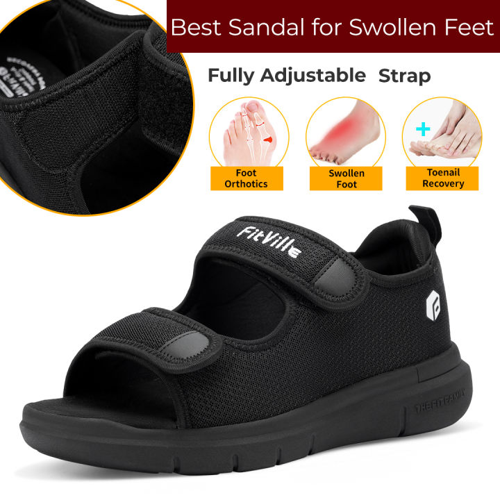 FitVille%20Men's%20Sandals%20Widened%20Mens%20Casual%20Shoes%20Breathable%20Lightweight%20for%20Plantar%20Fasciitis%20Arch%20Support%20Relief%20Pain%20BunnyGarden%20-%20Image%205