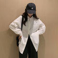Pink Shirt Women's Spring and Summer 2022 New Lazy Wind Loose Long Sleeve Top Small Shirt Sun Protection Coat.