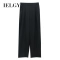 IELGY casual pants women summer loose drape pants high waist straight wide leg pants all-match suit pants trousers. 