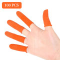 100PCS Reusable Finger Cover Natural Rubber Gloves Non-slip Latex Finger Cots Fingertips Protector Gloves Nail Art Tool. 