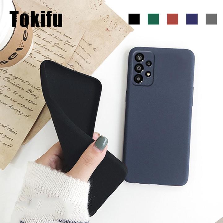 Tokifu For Samsung Galaxy A13 Back Cover Matte Simple Solid Color Soft Silicone TPU Case