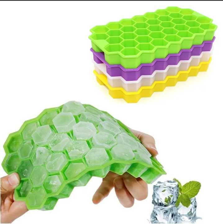 High Quality Silicone Ice Cube Tray with Cover Food Grade Small Kitchen Appliances Ice Makers