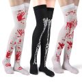 Halloween New Halloween Themed Long Stockings for Masquerade Cosplay Festival Party Spider Web Bloody Printed Over Knee Thigh High SocksDolls Accessories. 