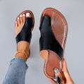 Cross-border women's shoes Duoduo new large size 35-43 flat wedge slippers slippers toe split toe casual slippers women's sandals.