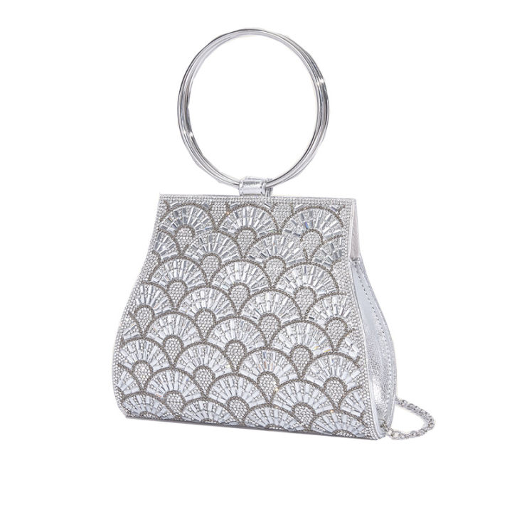 2023%20Cross-border%20Dinner%20Bag%20Light%20Luxury%20Handbag%20Women's%20Diamond%20PU%20European%20and%20American%20Chain%20Bag%20Silver%20Pie%20Opponent%20Bag%20-%20Image%205