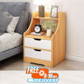 Tall Bed Side Table with Chest of Drawers and Shelf Style Bedroom Drawers Side Table End Table with Storage Shel Design by Nahid Furniture 28x16x12". 