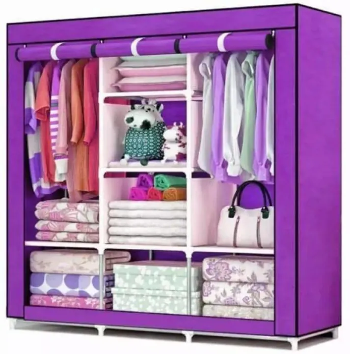 3%20Door%20Storage%20Wardrobe%20Foldable%20and%20Movable%20Cloth/Fabric%20Wardrobe%20with%20Zip%20Up%20Collapsible%20Cupboard%20-%20Image%203
