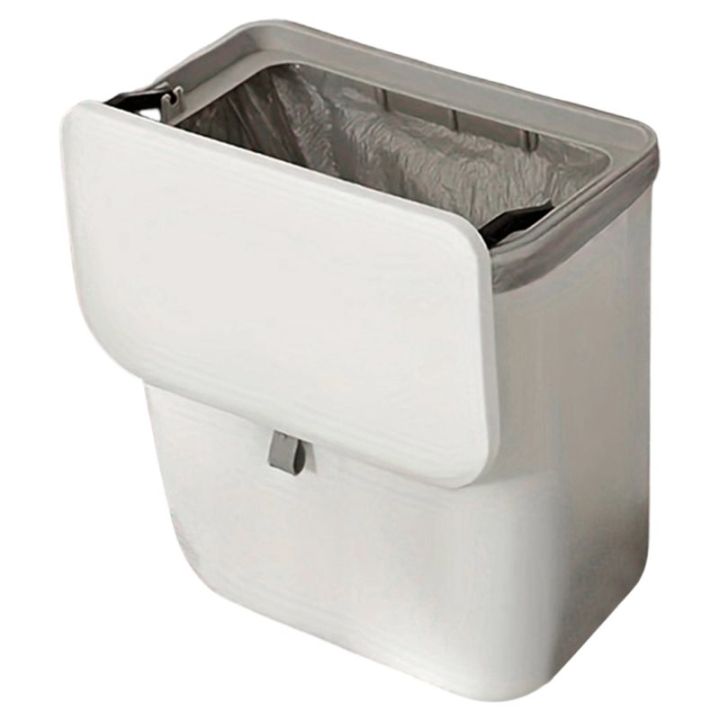 Effortless Cleanup Space-Saving White Wall-Mounted Trash Bin Space-Saving Multi-Functional Garbage Storage Space-Saving Trash Bin