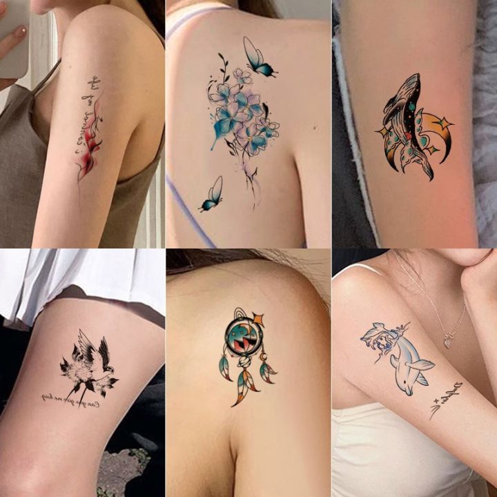 Elegant%20and%20Trendy%20Waterproof%20Tattoo%20Stickers%20for%20Females%20-%20Black%20Flower%20Tattoos%20for%20a%20Unique%20Body%20Art%20Experience%20-%20Image%204