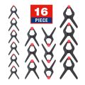 Workpro 16-Piece Nylon Spring Clamps Set (4pc 6-1/2" Clamps, 6pc 4-1/2" Clamps, 6pc 3-3/8" Clamps). 